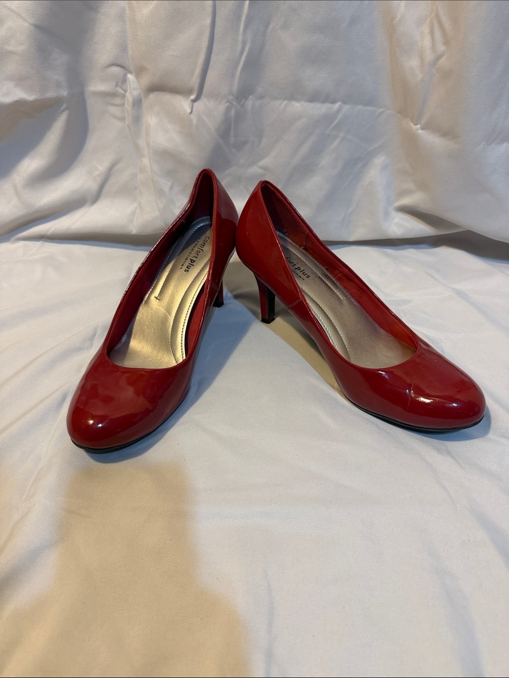 comfort plus by Predictions Red Patent Mid-Heel Pumps
